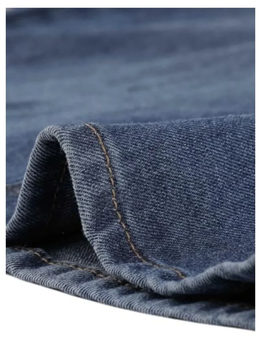 High Waist Midi Denim Skirt Stretchy Jean Skirt with Pockets and Back Split